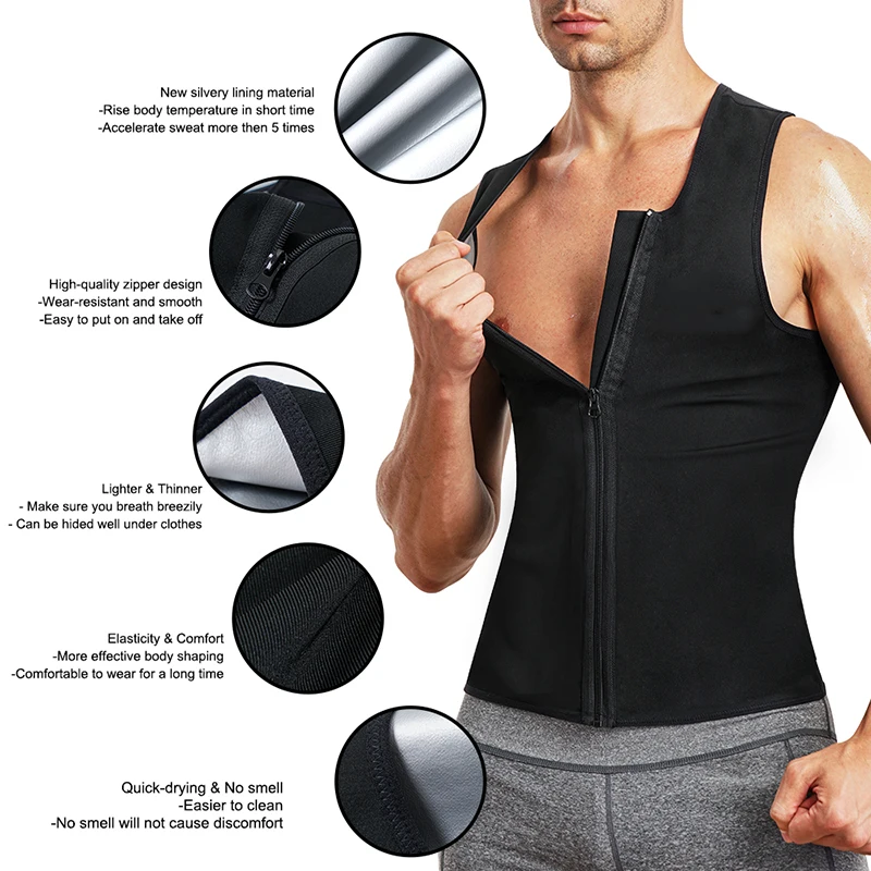 Heat Trapping Shirts Sauna Suits for Men Weight Loss