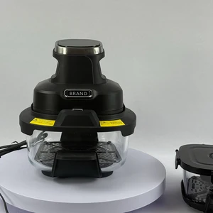 1500W Digital Control Crispy Air Fryer Double Glass Pot 1.8-4.5L Capacity Modern Square Double Basket German for Household Use