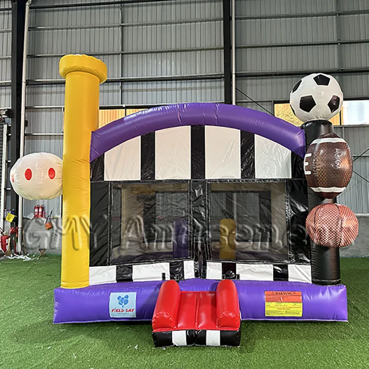 Party rental equipment inflatable soccer bounce house moonwalk balls design jumping castle for kids