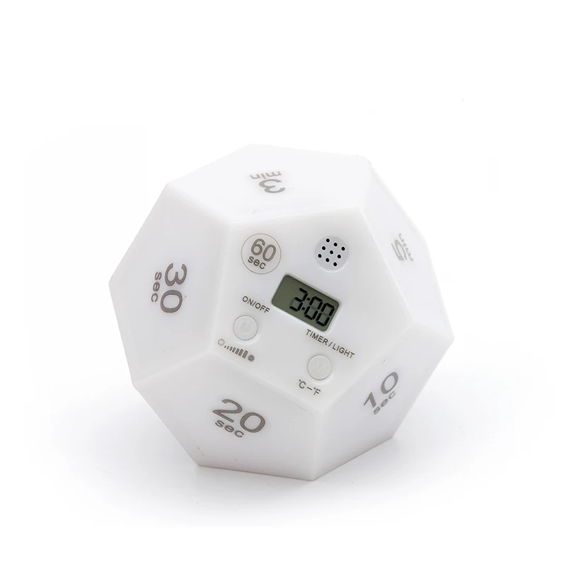 NEW Arrival Smart Magic Dodecahedron 9 Colors Kitchen Digital Countdown Display Night Light Timer