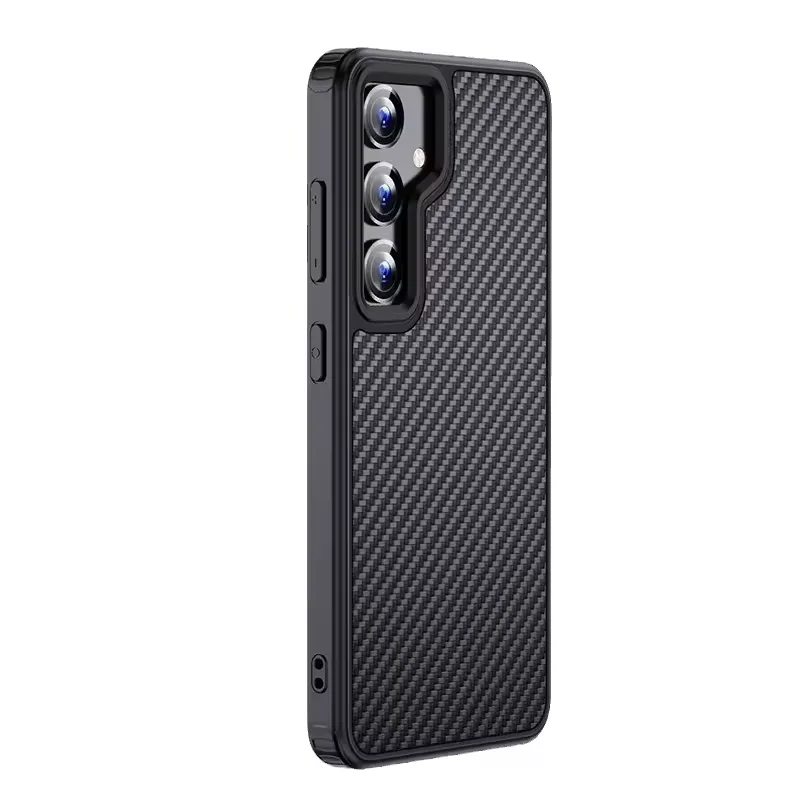 Tpu Frame Anti Drop Real Carbon Fiber Protective Shockproof Cell Phone Cases Cover For Samsung S24 S23