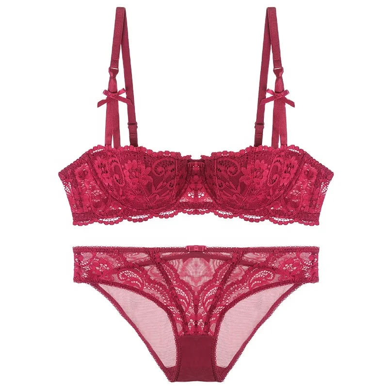 Buy Hiakan Solid Red Pure Cotton Bra Set, Size-36C, Colour-Red