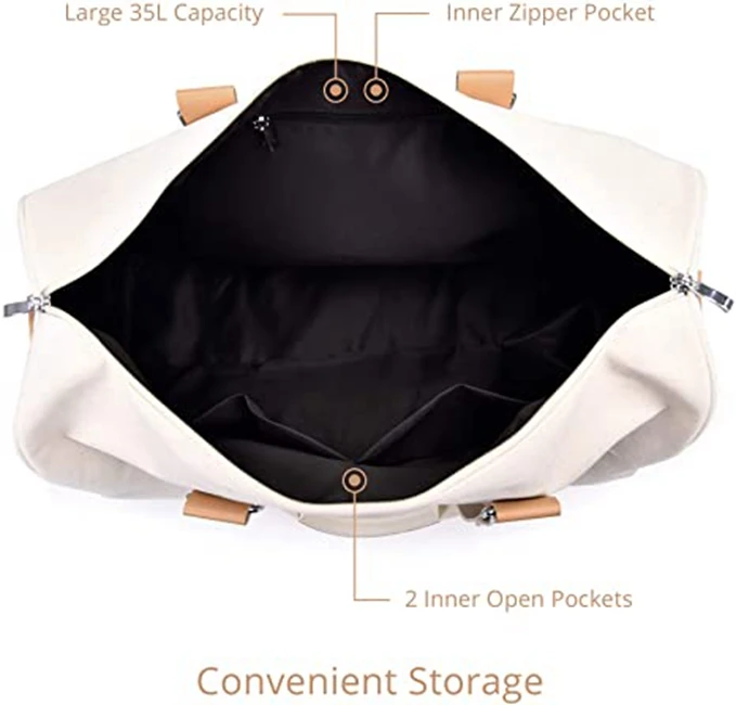 
Luxury Canvas Carry on Overnight Bag Large Capacity Weekender Duffle Bag Travel/Beach/Gym/Hospital Duffel Tote Bag 