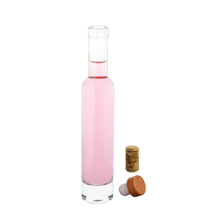 Free Sample Small 200ml 10cl 20cl 50cl 75cl Empty Spirit Liquor Clear Glass Wine Bottles for Alcohol Drinks With Cork Stopper