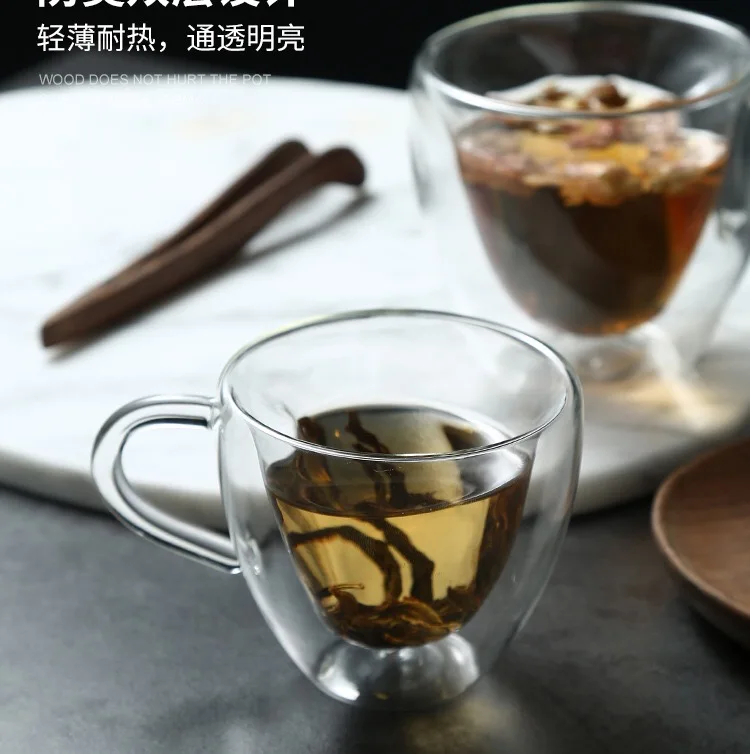 Handmade Double Wall Glass Coffee Walled Heart Shaped 240ml For Sale Best Mugs Espresso Cup