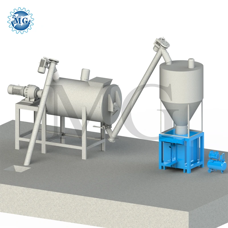 Simple Dry Powder Mortar Production Line Sand Cement Mixer Wall Putty Mixing Equipment Ceramic Tile Adhesive Making Machine