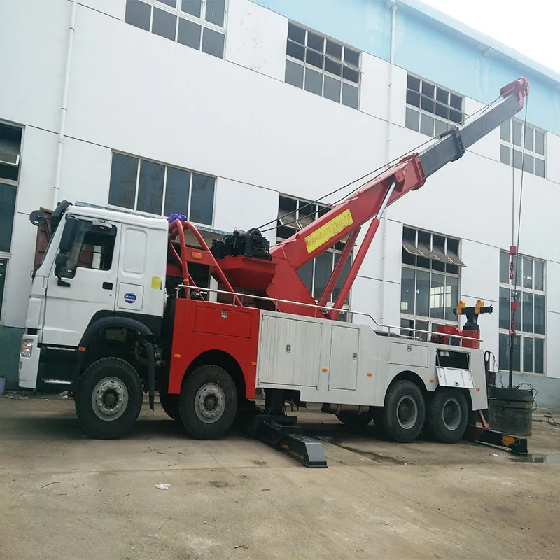 SINOTROK HOWO 8*4 LHD RHD Heavy Duty Emergency Vehicle Road Rescue Truck Rotator Wrecker Towing Truck Manufacturer