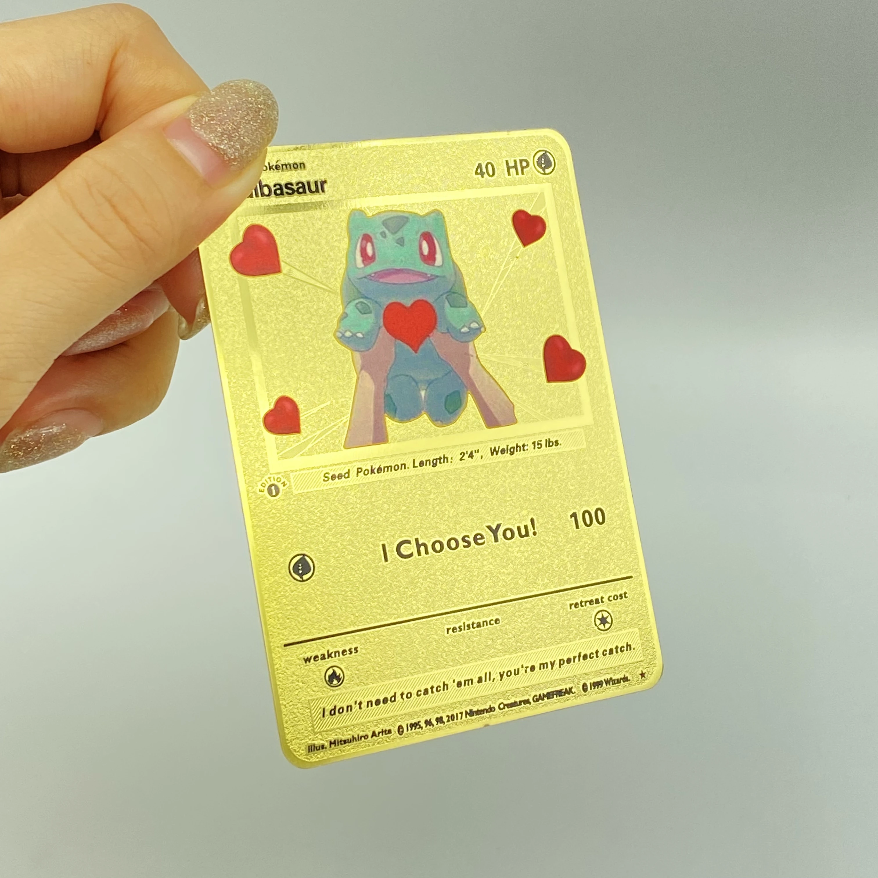 Cheap Price Custom Pikachu Gold Foil Metal Original 1st Edition