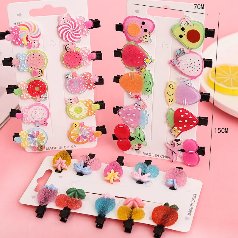 horquilla grande venta al por mayor accesorios para la cabeza Pinzas para el pelo BB para niña y niño dibujos de Japón coreana frutas de animales 