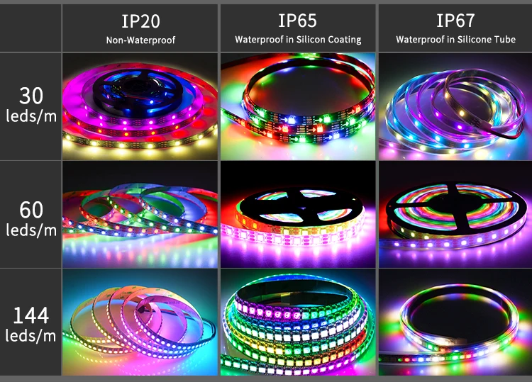 DC5V Colorful WS2813 Digital Rgb Led Light Strip WS2813 5050 smd full color Addressable RGB LED Strip Lighting