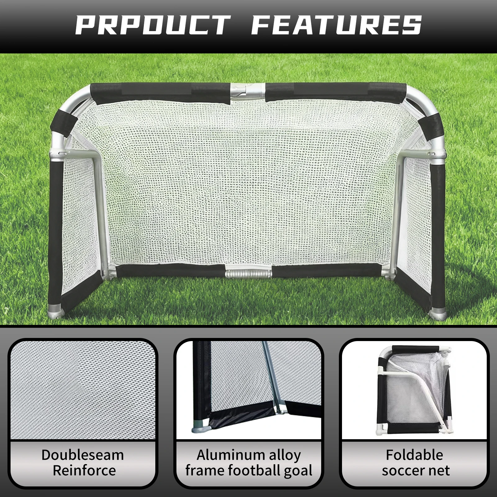 Wholesale Aluminium Football Goal Soccer Collapsible Portable Goal Post ...