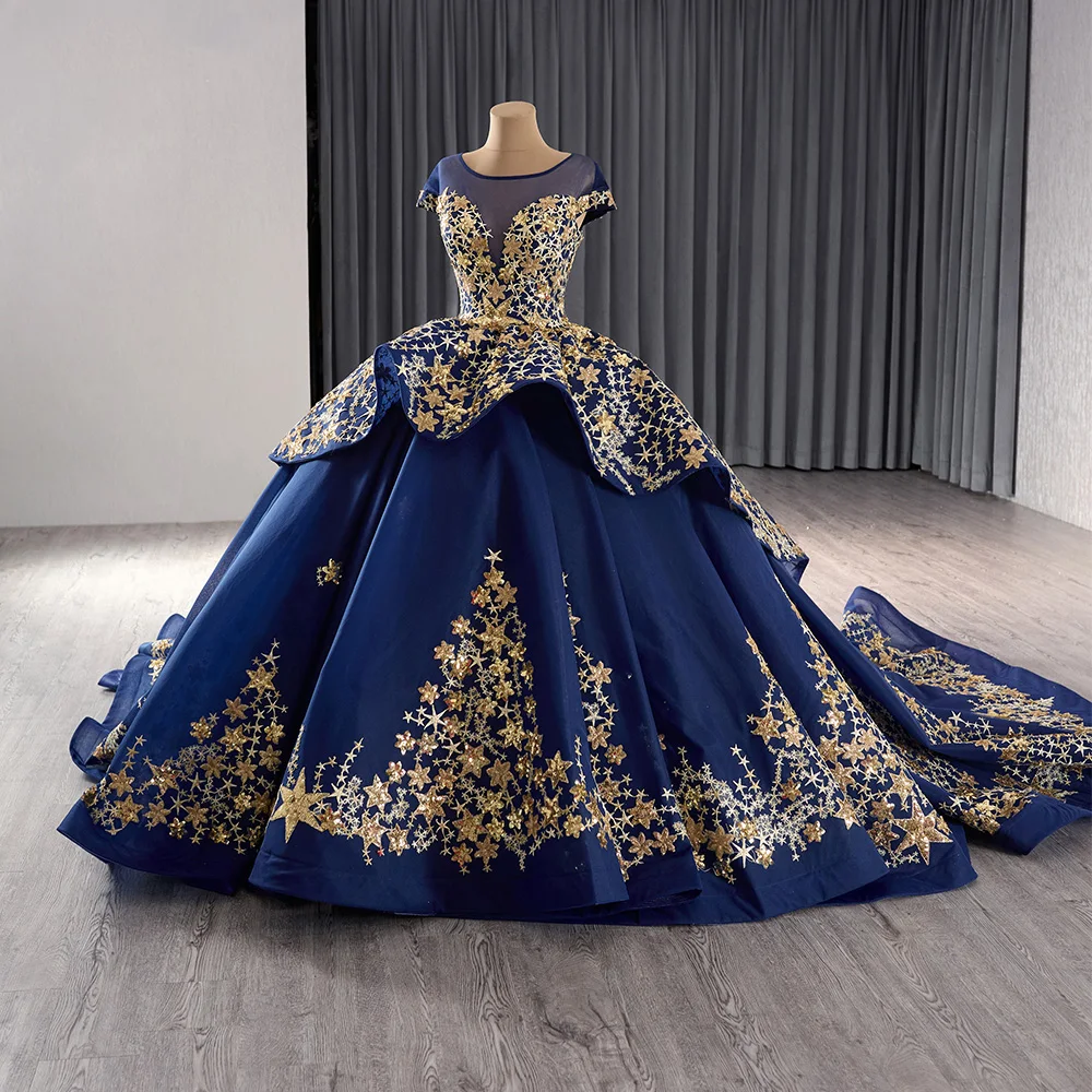 dark blue sweet 15 dresses Royal Blue Quinceanera Dresses Sweet 15 Off Shoulder Silver Applique Ball Gowns