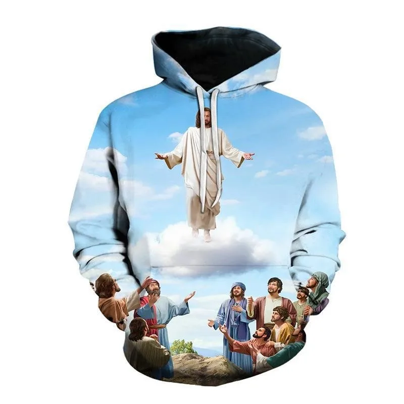 2026 Kerst Heren Print Party Casual Stijl Hooded Pullover Sweatshirt En