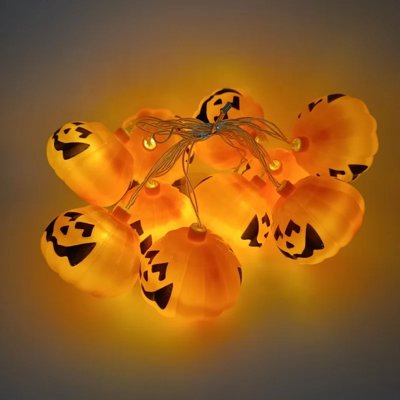 Low Voltage Always Lighting Warm Led Lights Festival Party Decorations Battery Operated 20 Led Halloween Pumpkin String Lights