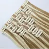 PU clip in  human hair extensions
