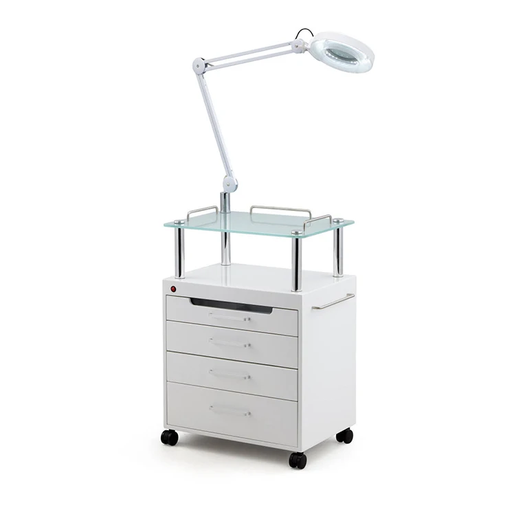 Wholesale Salon Shop Equipment Carts Manicure Chair Beauty Salon Trolley Cart With Folding Lamp