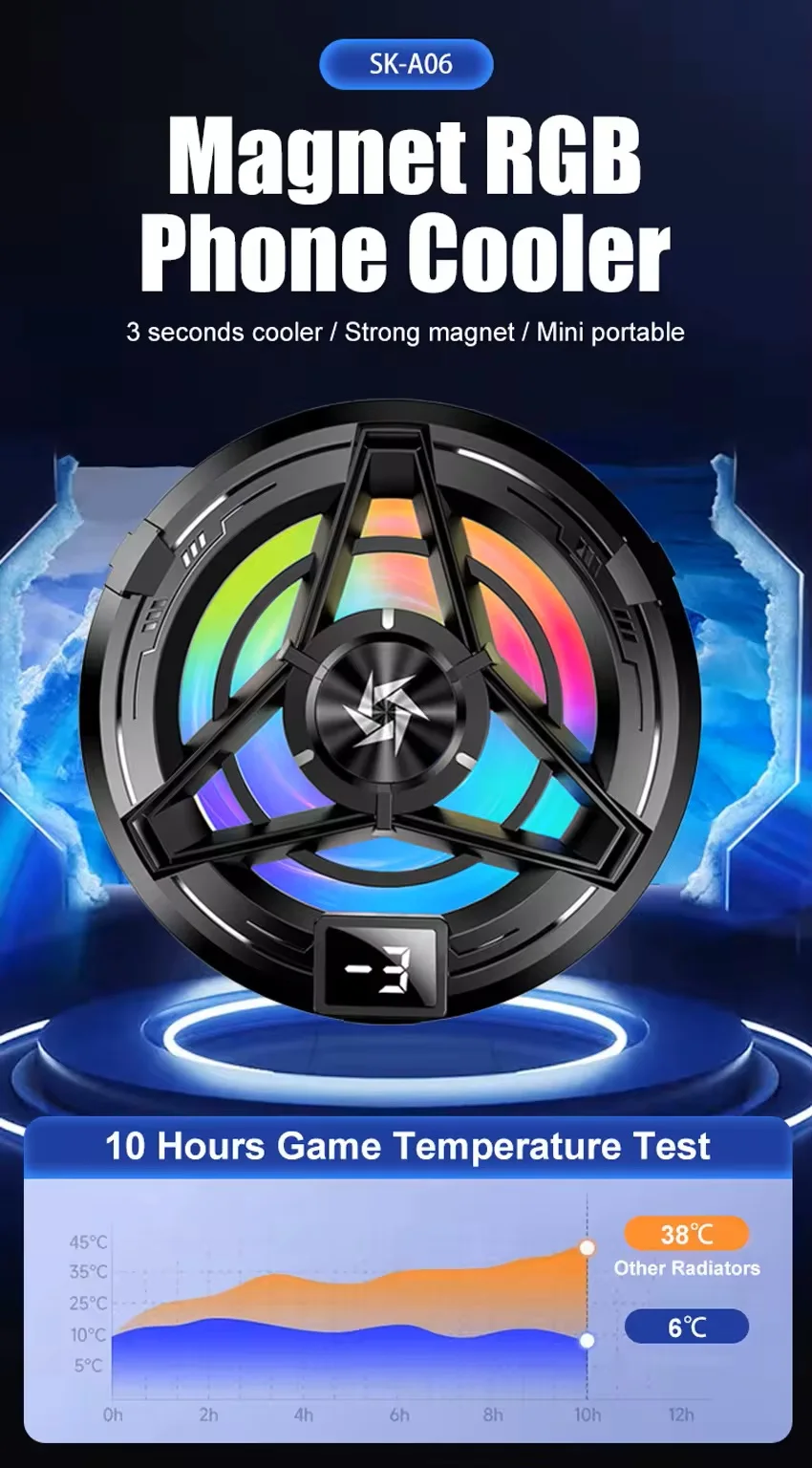 SK Phone Cooler Powerful Phone Cooler for Gaming Haae59af11e2c4448a83f8b469850664bm