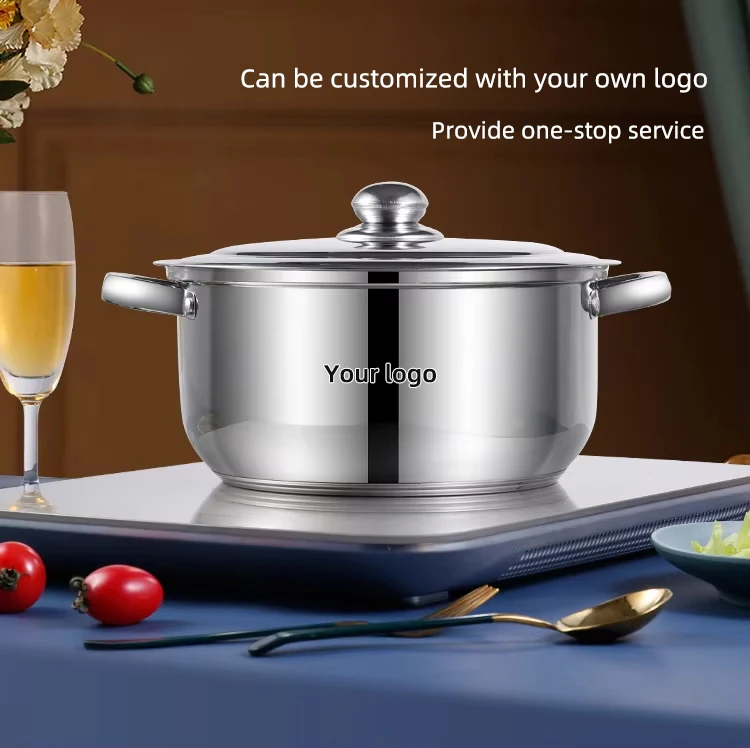 Factory Direct Cookware Set Kitchen Soup Pot Set 10 Piece Stainless Steel Kitchen Ware Cooking Pot Set
