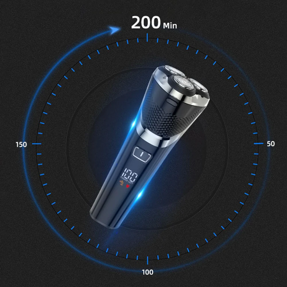 Three-Blade Waterproof Floating Rotary Electric Shaver with TYPE-C Charging USB Power Source for Household RV Hotel Use factory