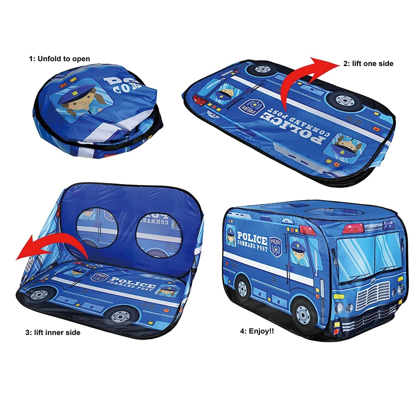 Police Car Playhouse Tent with Carry Bag