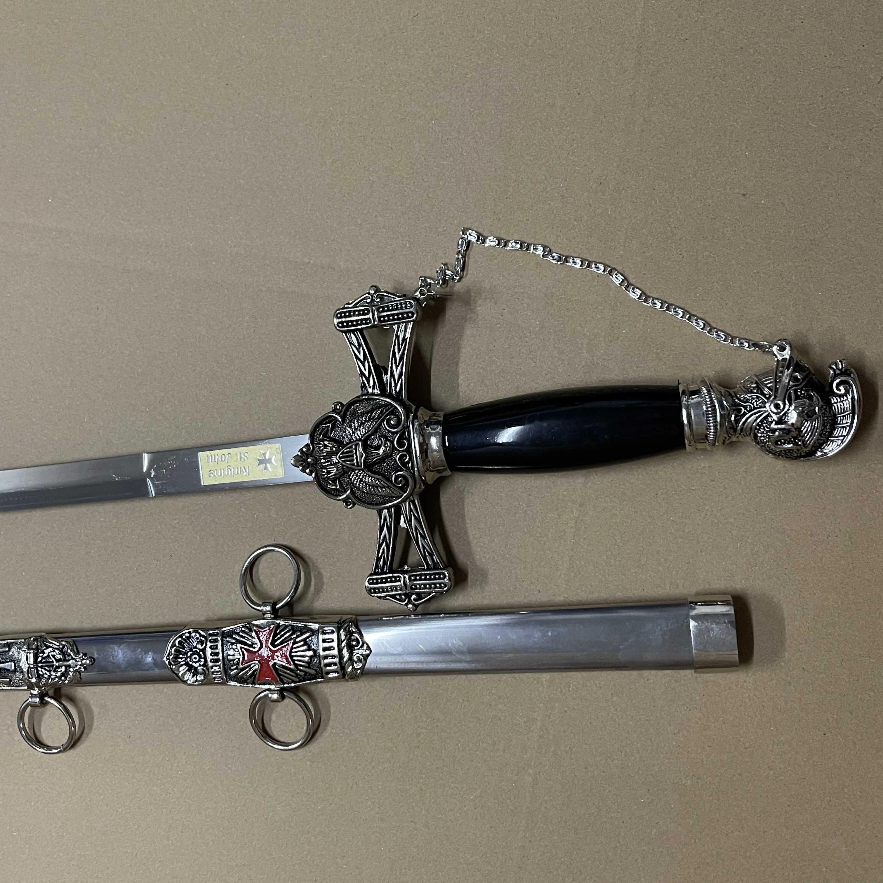 Crusader Knight Templar Red Cross Sword with Wall Mount Masonic Knights Templar Regalia Mantles  Knights St John Sword
