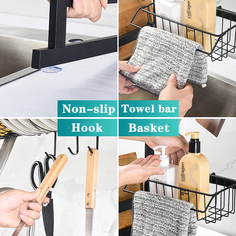 Hot Selling Kitchen Rack Home Organize Shelf Over the Sink Rack Household Dish Drying Rack Storage Holders