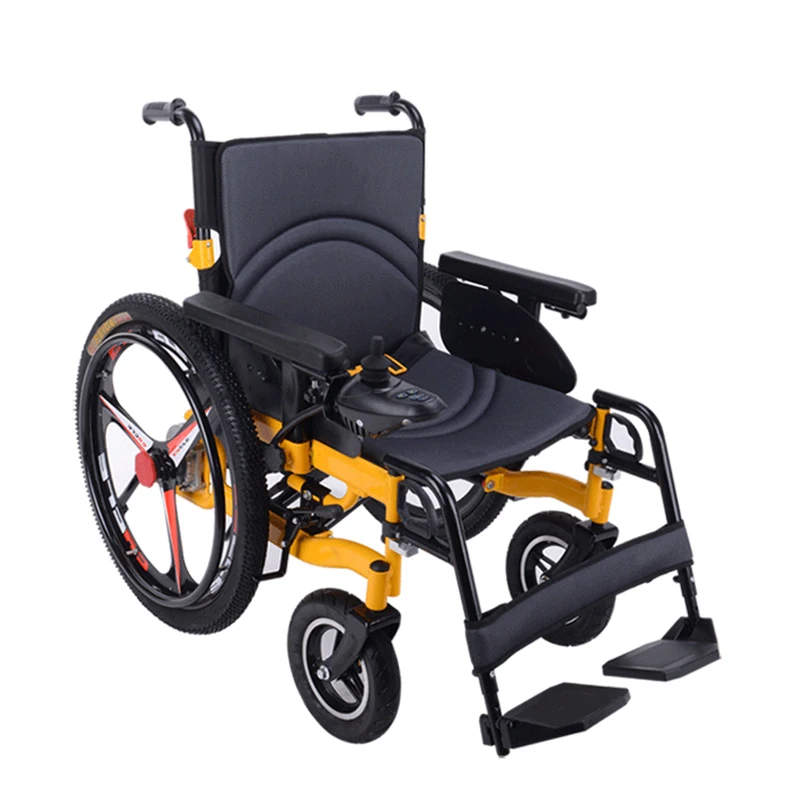 BC-ES600203 2023 ویلچر برقی فولاد کربنی قابل تنظیم کتابچه راهنمای پزشکی تاشو صندلی چرخدار برقی برای بیماران مسن