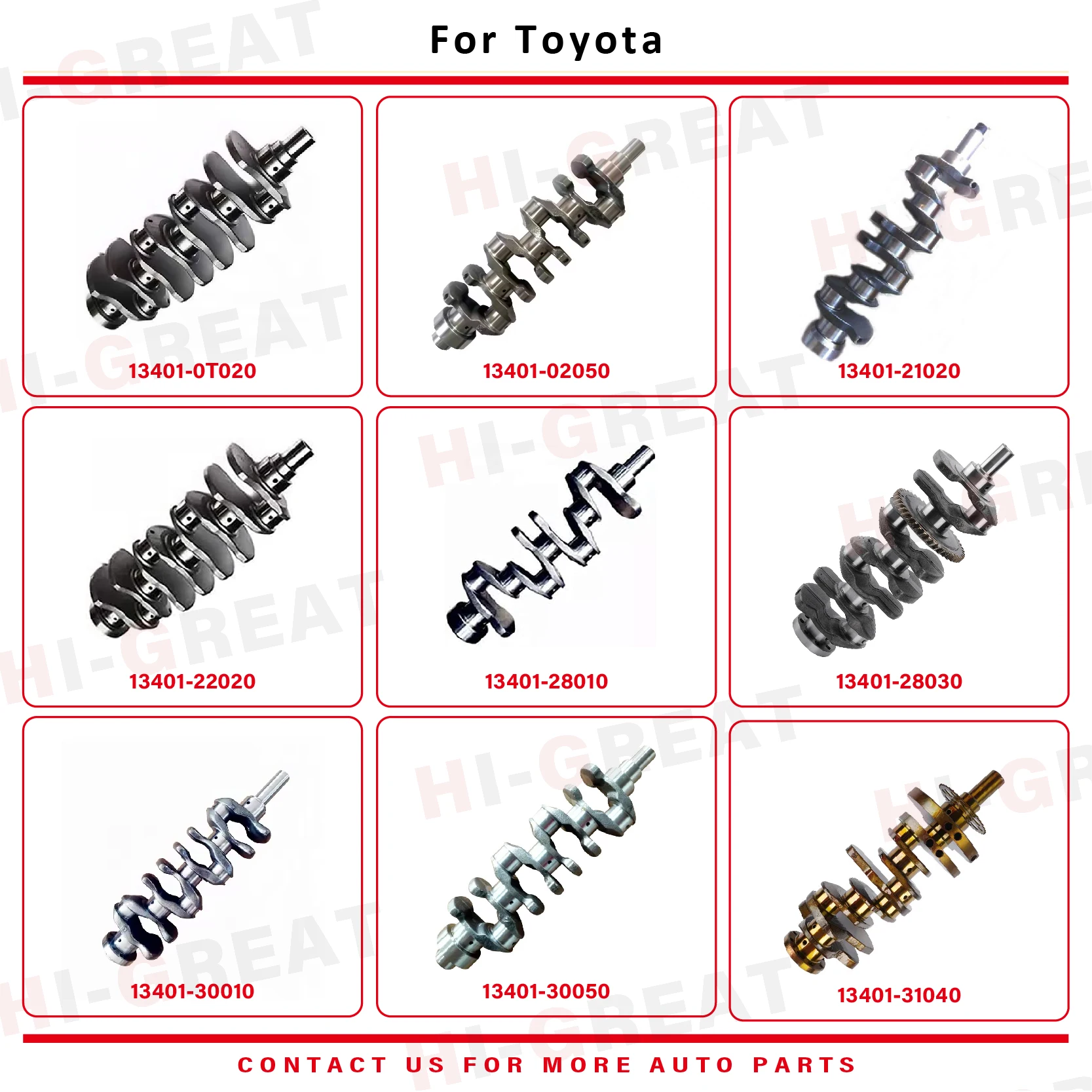 Auto Engine Systems 13401-21020 Crankshaft 1340121020 for