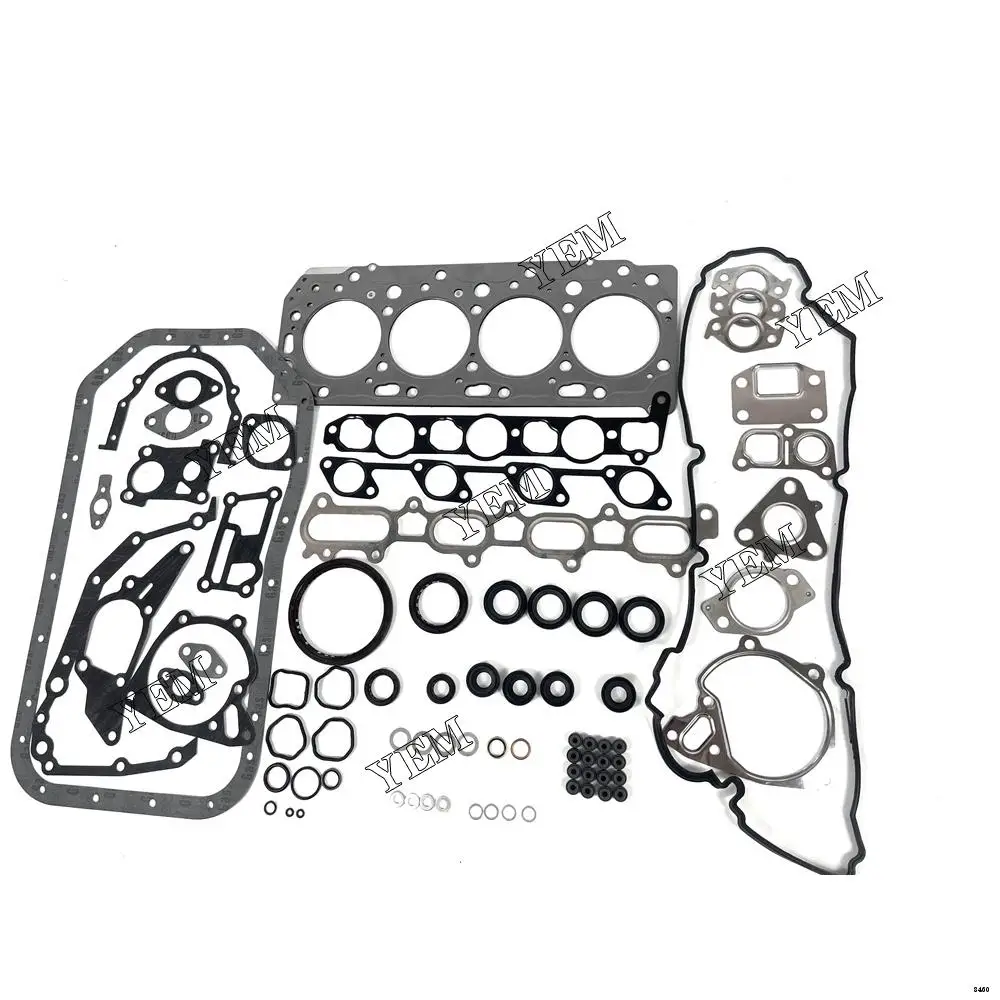 4D56 Full Gasket Set With Head Gasket for Mitsubishi Tractor Excavator Mowers Engine Repair Parts Kit