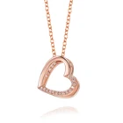 Gold Necklace Heart Necklaces Necklaceheart Loftily Rose Gold Plated Bling Zircon Dancing Necklace Angle Wings Heart Necklaces