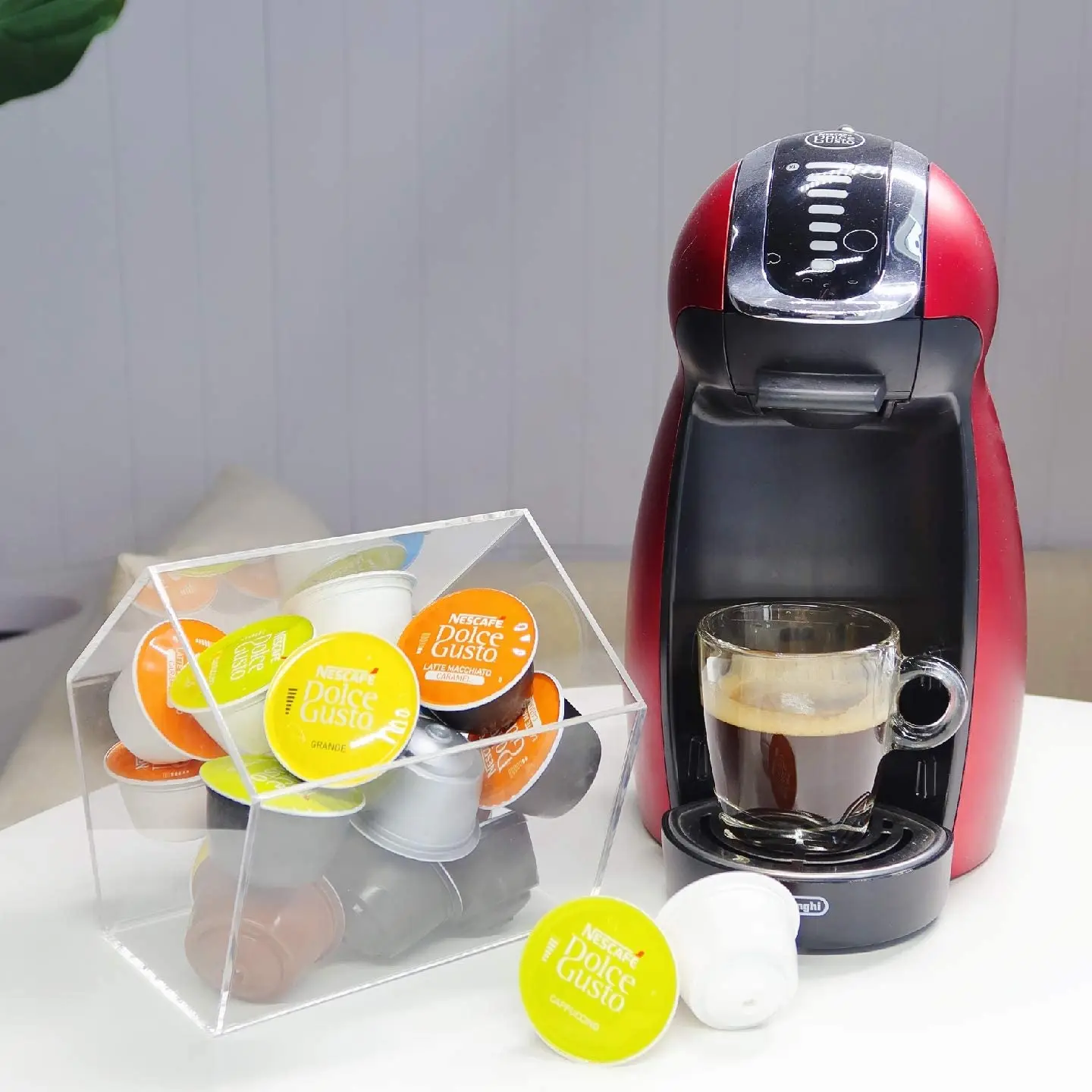 Polygon Tea Bags Box Clear Coffee Pods Organizer Acrylic Nespresso Capsule  Pod Storage Holder for Coffee Bar