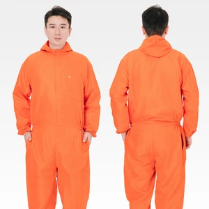 Men's Women's Casual Zipper-Closure Winter Bomber Jacket One-Piece Work Clothes Waterproof Crew Welding Stand Collar Polyester