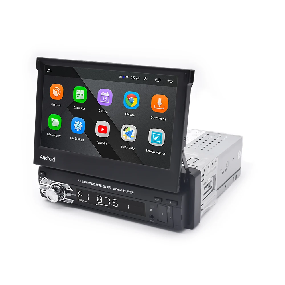 1 Din Android Car Radio 7 Inch Retractable Car DVD Player Universal Car Stereo Radio System MP5 Player With BT WIFI GPS