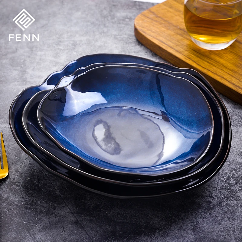 product fenn factory heath glaze wholesale price ceramic irregular rice bowls salad porcelain bowl household restaurant wedding or hotel-65