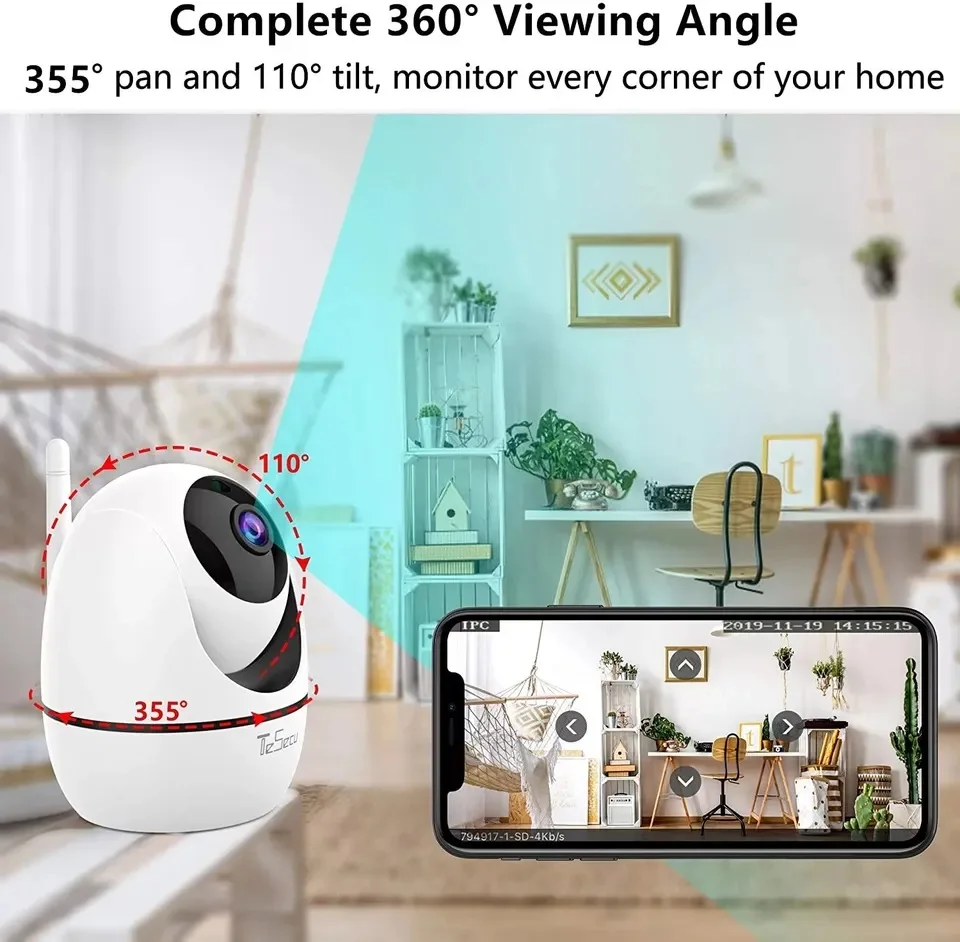 2MP Wireless Mini Camera Night Vision Wifi Camera for Indoor Security Home