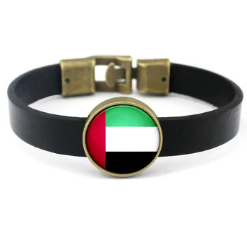 Handwoven Flag Leather Bracelet - Multicolor National Flag PU Leather Wrap Bangle For Women & Men