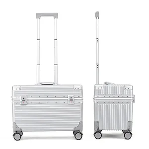 custom logo A 18-inch Flight Attendant Luggage Suitcase with a Flip Cover and PC Aluminum Frame 23-inch Business case
