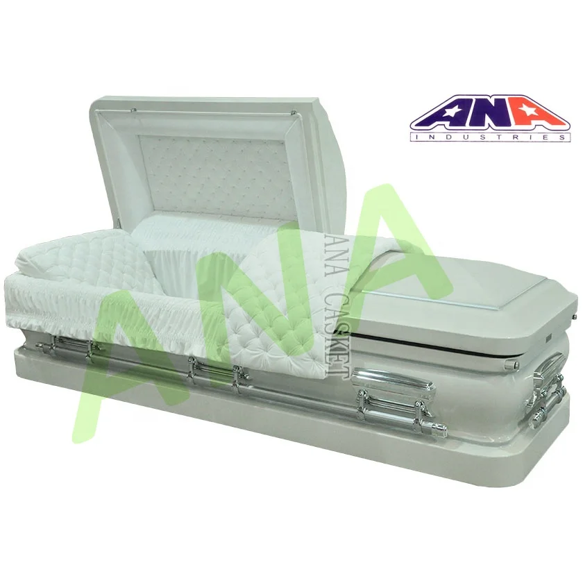 ANA Customization American Style Black and Silver Finish Funeral Metal Casket Coffins with Handle