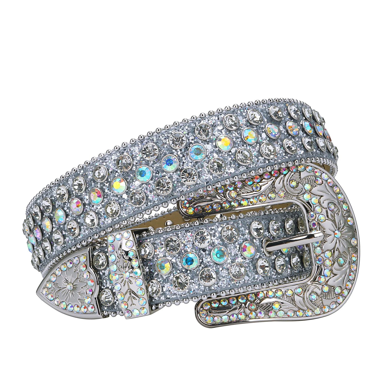 Tengmei Sparkly Bb Simon Rhinestone Belt For Men Women Bling Bling ...