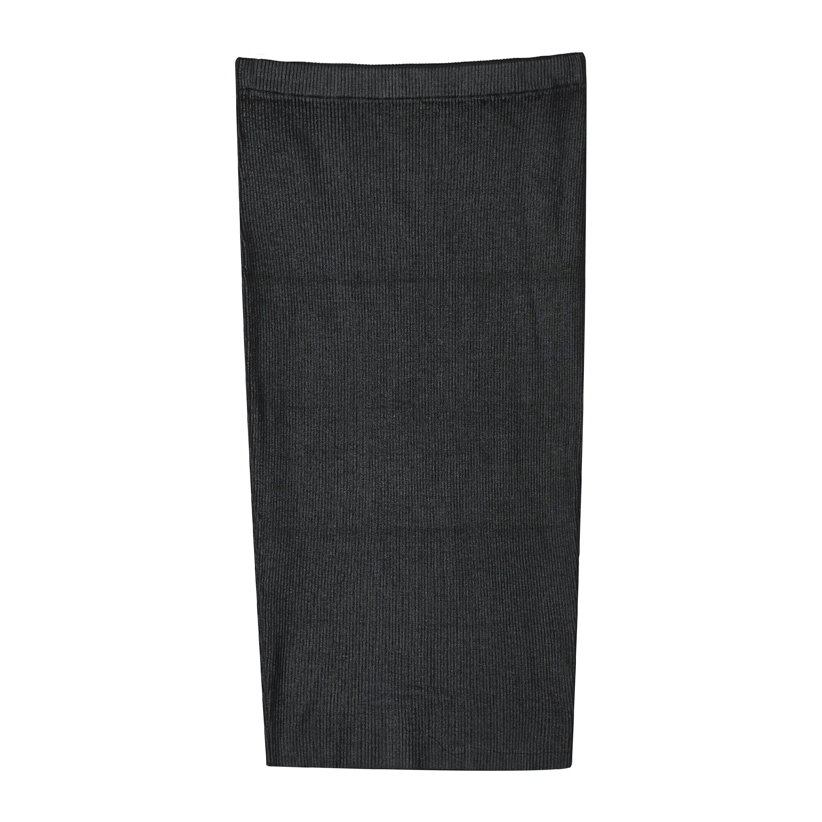 Women's Custom Spring Summer Low Waist Straight Back Slit Foil Print Computer Knitted Sweater Skirt