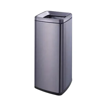 Commercial office stainless steel square lidless trash can household bedroom bathroom vertical capacity large trash can