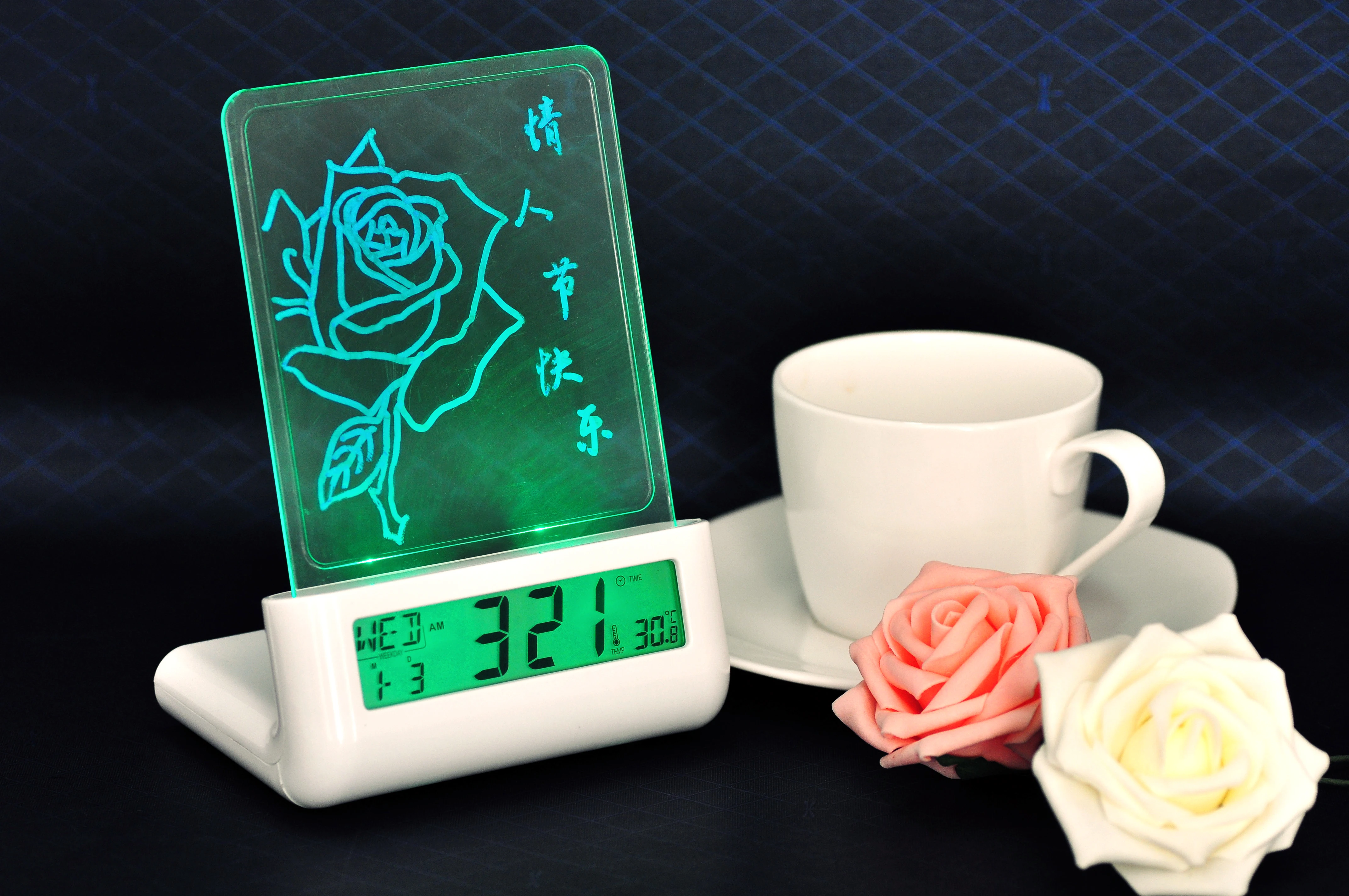 Доска для записей, говорящий будильник со светодиодной подсветкой/рекламный ЖК-календарь с USB-концентратором