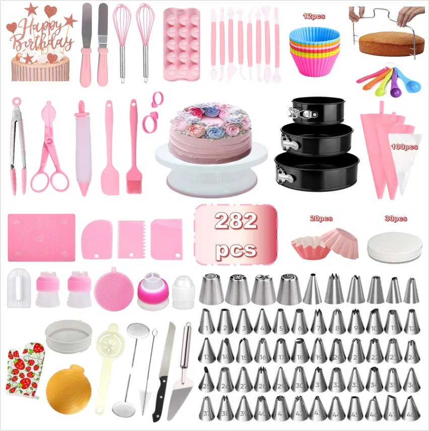 16 Pieces Cake Decorating Kit Supplies Set Tools Piping Tips Pastry Icing  Bags Nozzles Piping Bag Cake decoration tools kitchen accessories baking  tools.