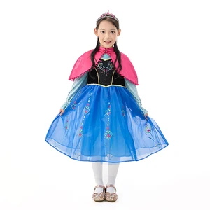 Baby Girls Children's Princess Elsa Anna Cosplay TV Movie Polyester Dress Cloak Long Sleeve Floral Anime Costume Christmas