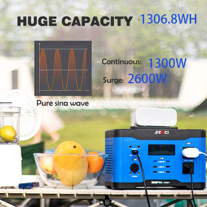 Senci 1300W Portable Power Station Parallel Output Big Capacity Backup Power for Devices and Appliances Backup Power Supply