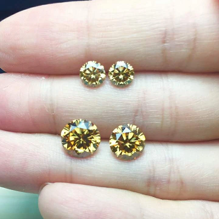 wholesale round brilliant cut yellow 6.5mm synthetic moissanite gemstone