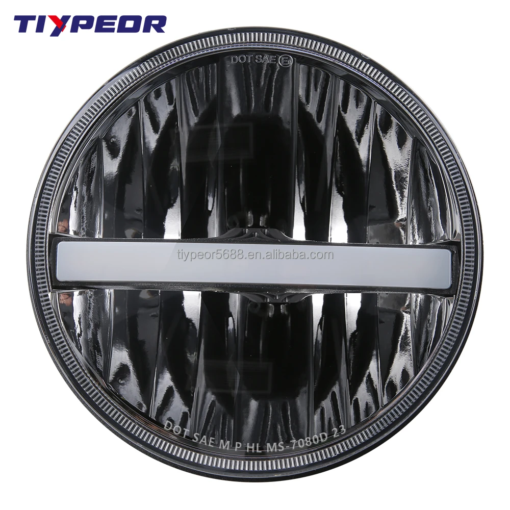 product tiypeor 7inch led headlight for car motorcycle off road for jeep wrangle with ring brand chip turn signal drl-5