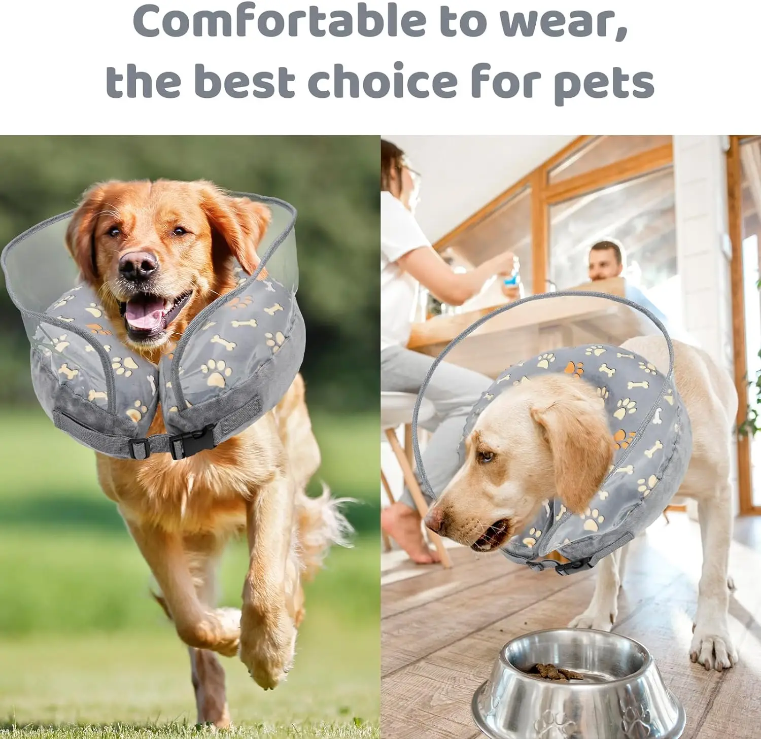 Dog Cone Collar Custom Soft Recovery Pet Ecollar Elizabethan Surgery