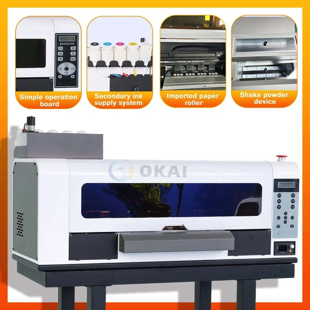 Okai 30cm A3 13 Inches Width Dtf Printer Shaker Dryer with Dual I3200 Xp600 4720 Printing Machine Inkjet Printers