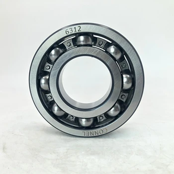 High-Speed 6312 Deep Groove Ball Bearings Chrome Steel Precision Nylon Cage Open Seals Grease Lubrication GCR15 Roller